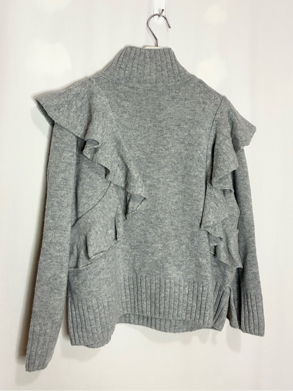& Other Stories Wool High Neck Oversized Ruffle Sweater - Picture 3 of 5